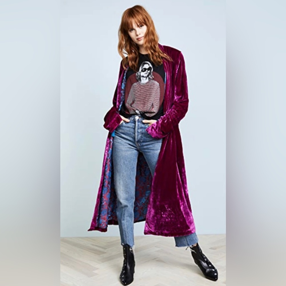 Rare Free People Dahlia Velvet Duster
